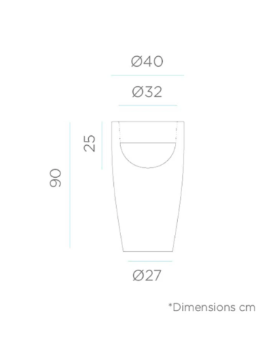Vaso Redondo Opaco Bambu 90 da NewGarden para Exterior