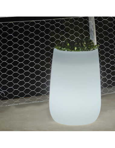 Vaso Redondo com Luz CAMELIA High Cabo/Solar da New Garden