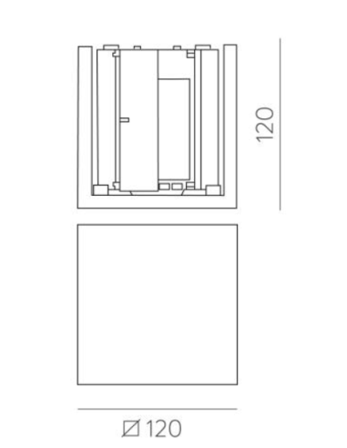 Perseo Wall Lamp - Arandela de Cimento LED para Exteriores