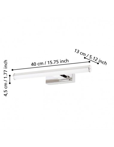Aplique de Parede VADUMI Cromado com LED Incorporado - Eglo