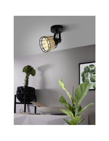 Aplique ANWICK EGLO em Metal e Rotim Natural, Vintage e Boho