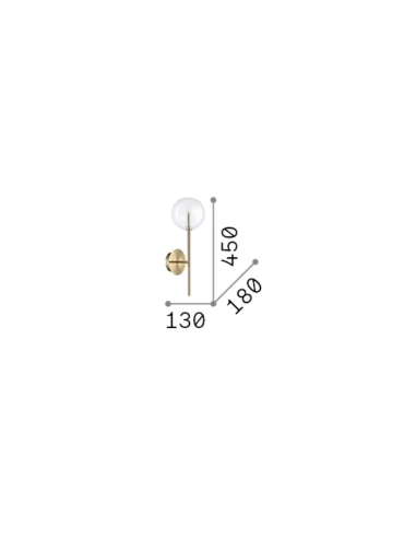 Aplique de Parede EQUINOXE Ideal Lux em Metal Cromado e Vidro