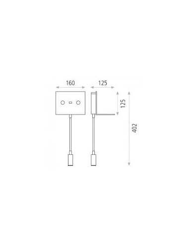 Aplique de Parede CALMA ACB com LED e Porta USB