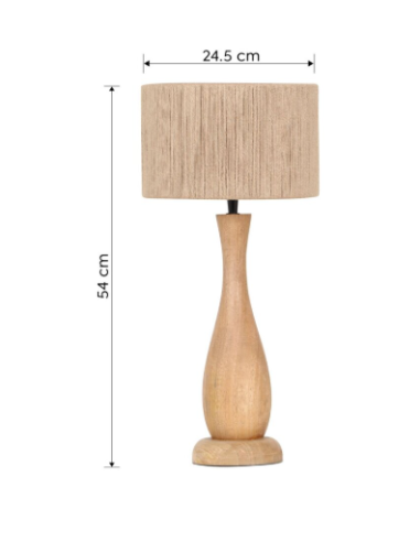 Candeeiro de Mesa Toba - Charme Natural para a Sua Casa
