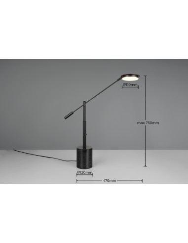 Candeeiro de Mesa FIORE com Base de Mármore e LED Regulável