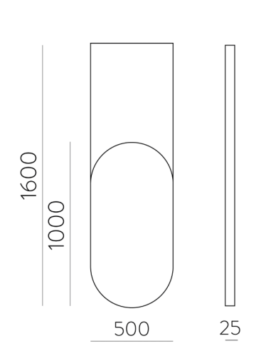 Espelho Double ACB - Elegância em Preto Mate para Espaços Públicos