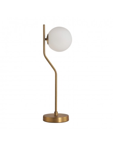 Candeeiro de Mesa MAUI ACB Lighting em Metal Dourado e Vidro Opalino