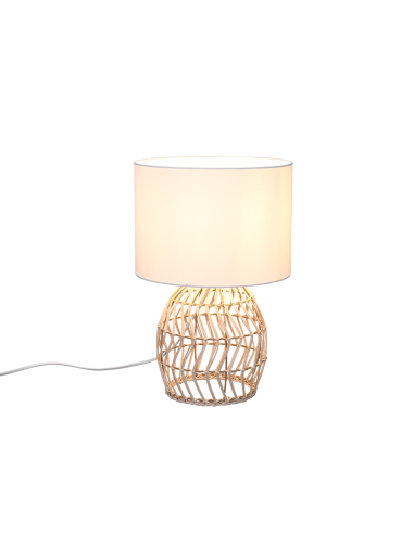Candeeiro de Mesa RIKE Trio com Design Boho e Base de Vime