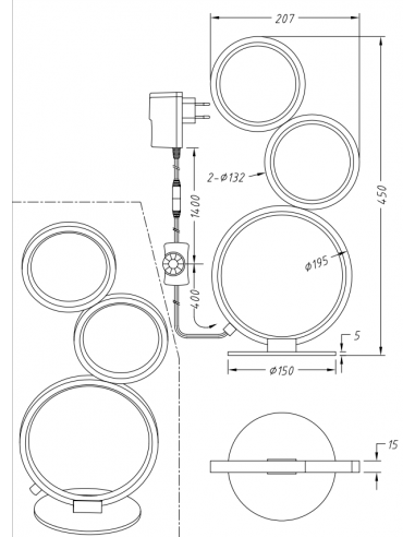 Candeeiro de Mesa RONDO Branco Trio Lighting - Elegância Moderna