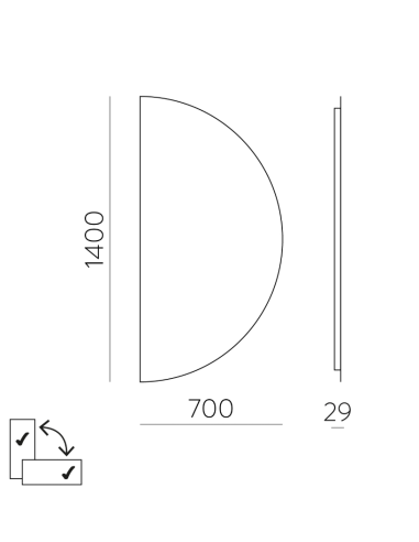 Espelho Clair com Luz LED Integrada da ACB, Design Moderno