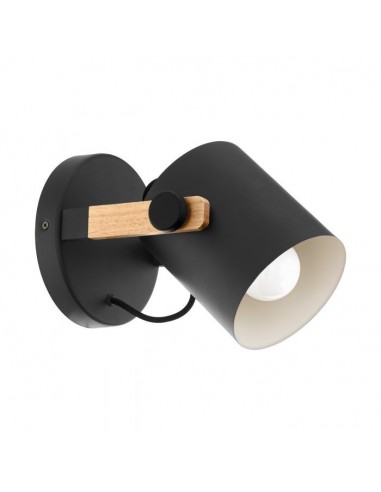 Aplique HORNWOOD orientável Eglo em Madeira e Metal Preto