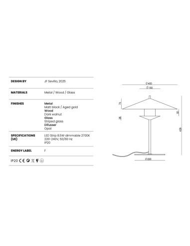 Candeeiro de Mesa Gehit Aromas - Design Elegante e Luz Regulável