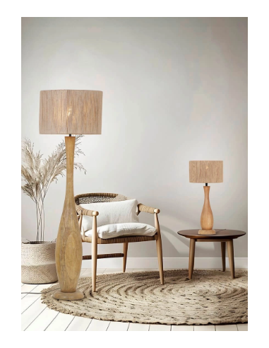 Candeeiro de Pé Toba Trio com Design Rústico e Contemporâneo
