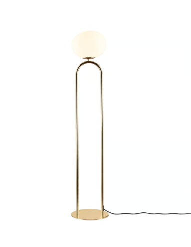 Candeeiro de Pé Shapes Latão com Cúpula de Vidro Opalino
