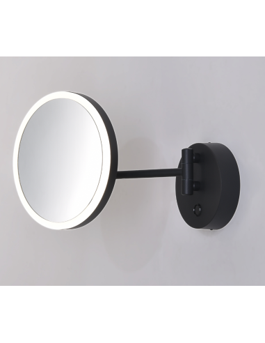 Espelho Lupa Iluminada Boan ACB - Cromado e Preto, LED 7W