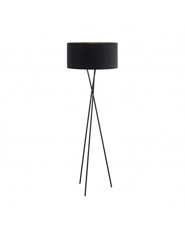 Candeeiro de Pé FONDACHELLI Preto com Abajour Dourado - Eglo