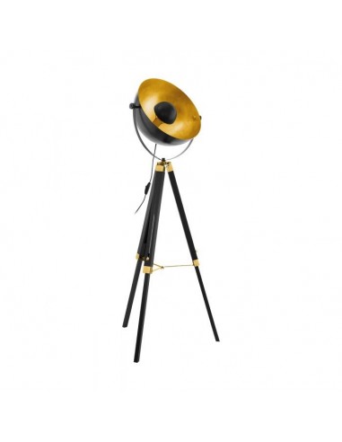 Candeeiro de Pé COVALEDA Preto e Dourado da Eglo - Elegância e Estilo