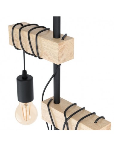 Candeeiro de Pé TOWNSHEND Eglo em Madeira e Metal Preto