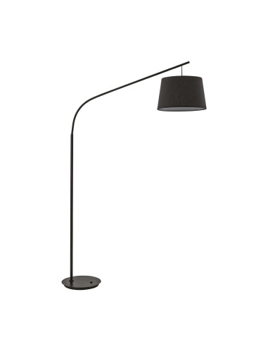 Candeeiro de Pé DADDY Ideal Lux com Cúpula em Vidro Preto Elegante