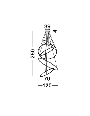Suspensão de Anéis Dourados LED NUDOS para Iluminação Elegante