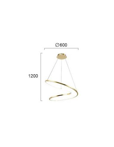 Suspensão LED SATELLITE Dourada com 60 cm, Elegante e Moderna
