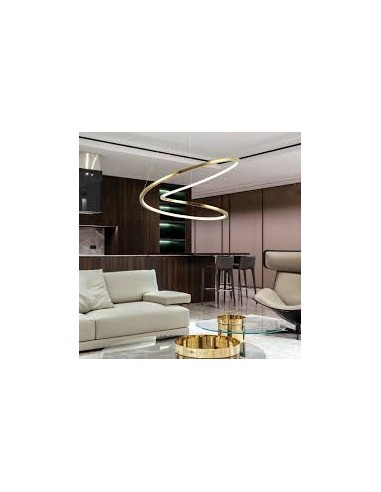 Suspensão LED SATELLITE Dourada com 60 cm, Elegante e Moderna