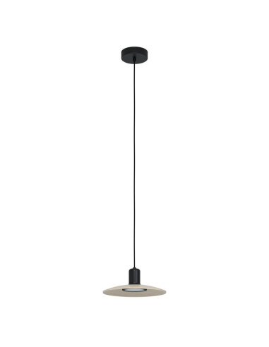 Candeeiro Suspenso MAYAZES Eglo em Madeira Natural e Metal Preto
