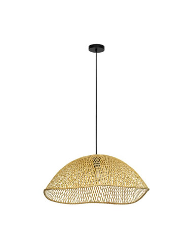 Suspensão SAMBUCONA Eglo - Elegância em Vime Natural e Metal Preto