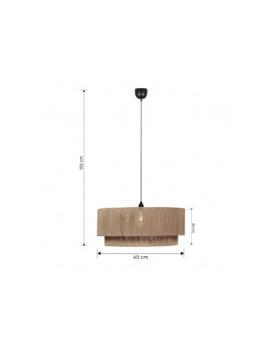 Luminária Suspensa Smilla em Juta Natural, Estilo Boho