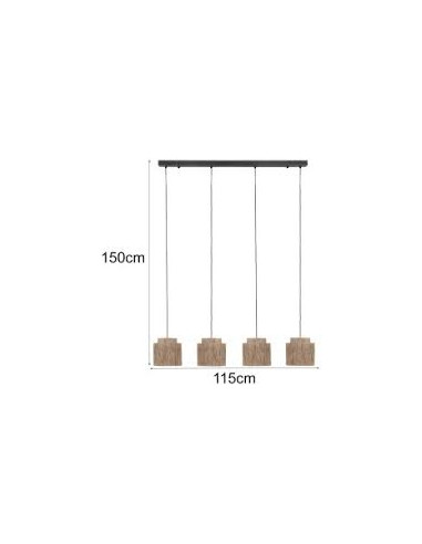 Luminária Suspensa Smilla com Cúpula de Juta Natural E27