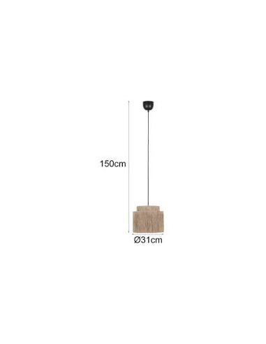 Luminária Pendente Boho Smilla com Cúpula de Juta Natural 30 cm