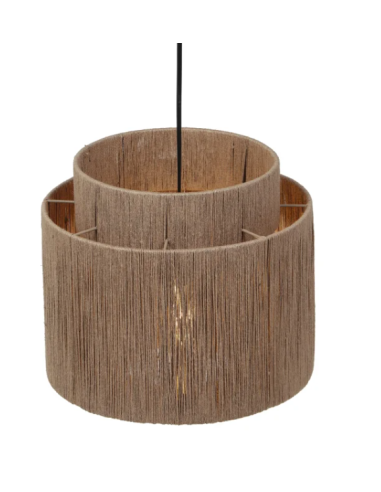 Luminária Pendente Boho Smilla com Cúpula de Juta Natural 30 cm