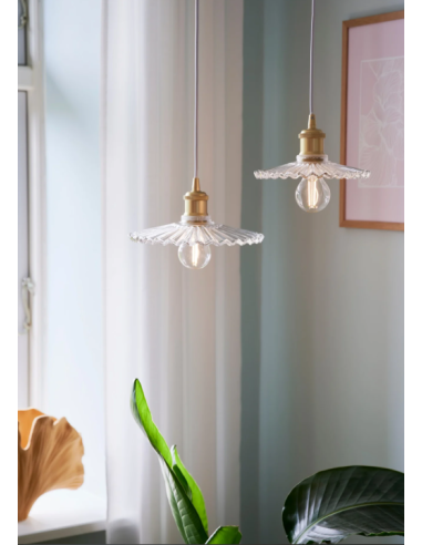 Pingente Torina 25 Transparente com Design Vintage e Vidro Soprado
