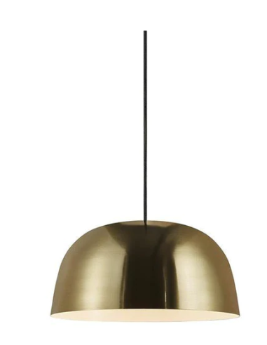 Candeeiro Suspenso CERA Nordlux Dourado com Esfera em Vidro Branco