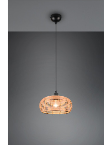 Suspensão INGA Trio em Rattan e Metal Preto Mate
