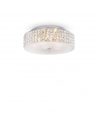 Plafon ROMA Ideal Lux com Cristais e Vidro Jateado