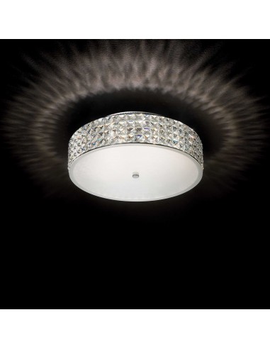 Plafon ROMA Ideal Lux com Cristais e Vidro Jateado