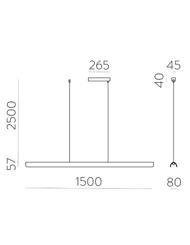 Suspensão Alma ACB - Luminária Pendente LED 1500mm