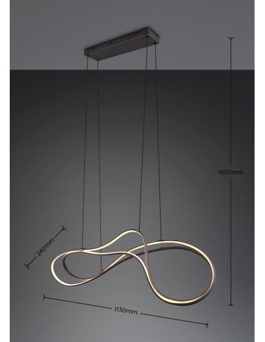 Candeeiro Suspensão Nala LED 57W com Design Curvo - Trio Lighting