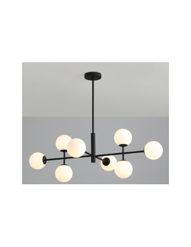 Suspensão Doris 8L com Globos Opalinos - ACB Lighting