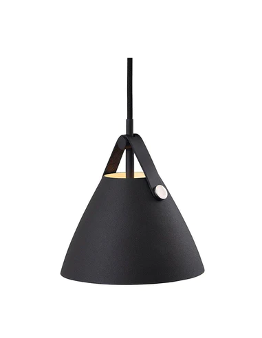Suspensão Strap 16 Nordlux em Metal Preto com Detalhe em Couro