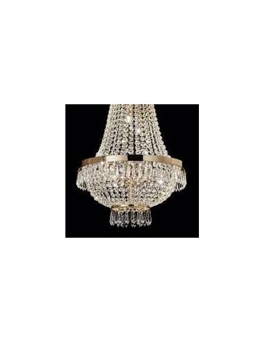Lustre CAESAR SP12 Ideal Lux com Cristal e Estrutura Cromada