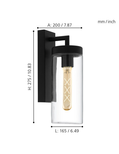 Aplique de Parede Exterior BOVOLONE Eglo Moderno e Resistente