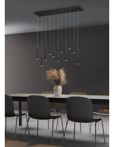 Suspensão TUBULAR Trio com LED e Regulador de Intensidade