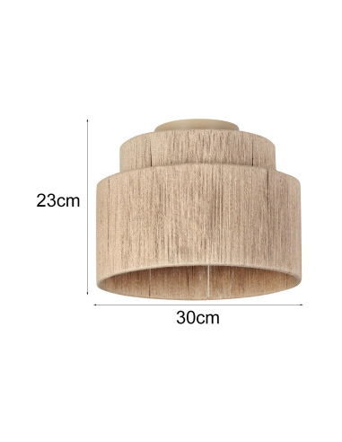 Plafon em Juta Smilla com Design Boho e Soquete E27