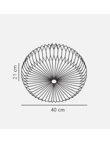 Luminária de Tecto Belloy 40 Branca com Design Retrô Plissado
