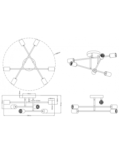 Plafon CROSS Trio - Elegância Minimalista para Interiores