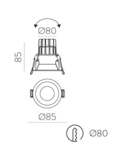 Foco LED Orientável 85mm 12W 2700K ACB Lighting