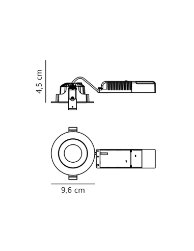 Downlight LED de Encastrar Orientável ALIKI com Acabamento Preto Mate