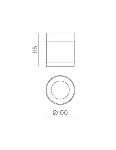 Lux Ceiling LED Cilindro Saliente 60mm/100mm, Design Minimalista